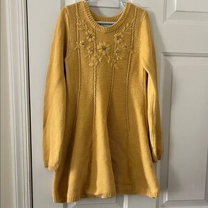 Mustard yellow girls sweater dress